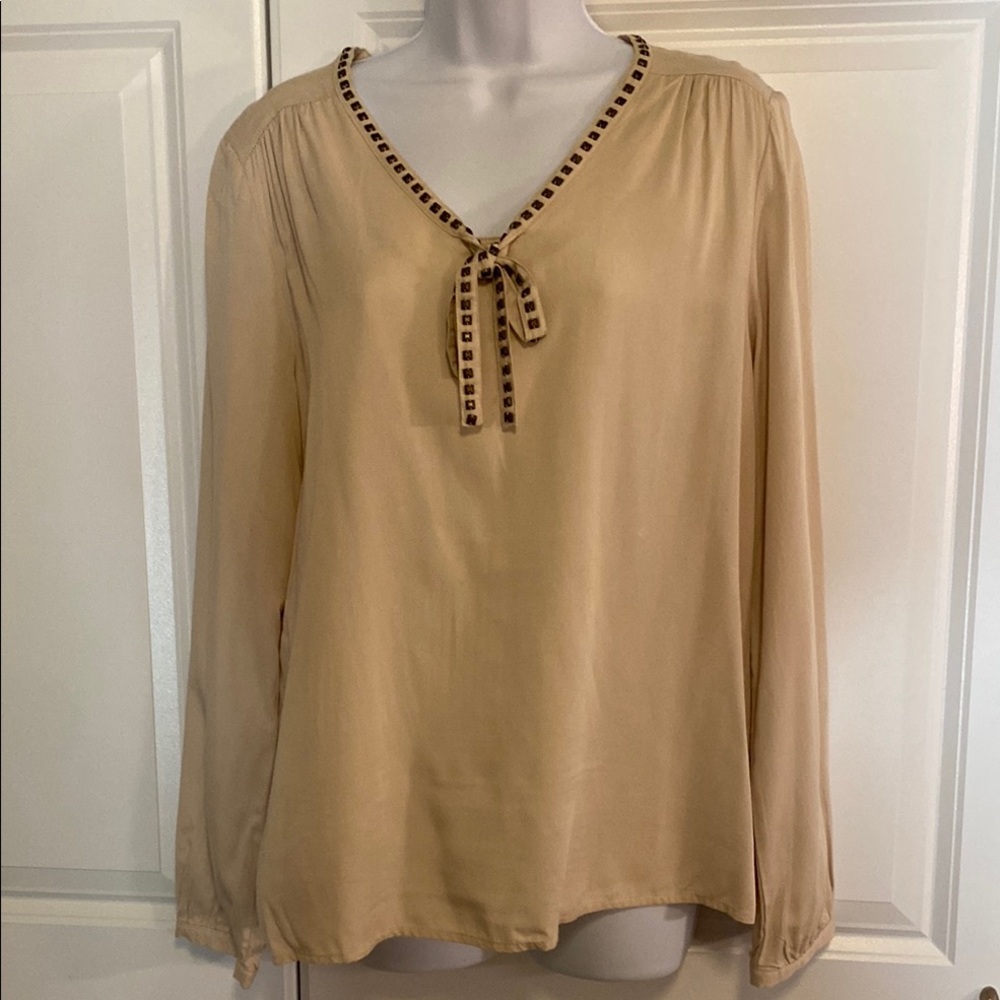 Yest Elegant Tan Women's Top, sz 6